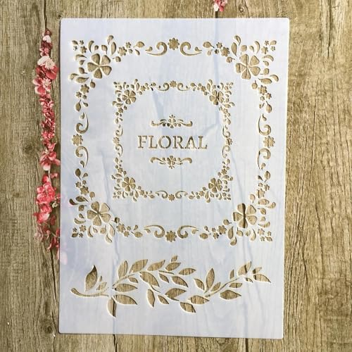 Schablonen zum Malen, A4, 29 x 21 cm, Blumenblätter, Schablone zum Malen auf Holz, Wand, Leinwand, Stoff, Stein, Schild, Bastelkunstprojekte von KUNGZUNMOLDS