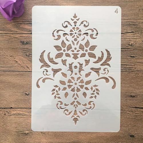 Schablonen zum Malen, A4, 29 x 21 cm, Blumenschablone zum Malen auf Holz, Wand, Leinwand, Stoff, Stein, Schild, Bastelkunstprojekte von KUNGZUNMOLDS