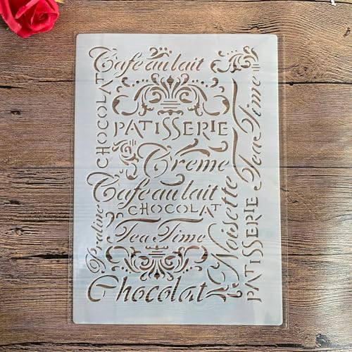 Schablonen zum Malen, A4, 29 x 21 cm, Buchstaben-Wort-Schablone zum Malen auf Holz, Wand, Leinwand, Stoff, Stein, Schild, Bastelkunstprojekte von KUNGZUNMOLDS