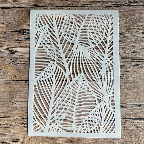 Schablonen zum Malen, A4, 29 x 21 cm, Holzmaserung, Blattschablone zum Malen auf Holz, Wand, Leinwand, Stoff, Stein, Schild, Bastelkunstprojekte von KUNGZUNMOLDS