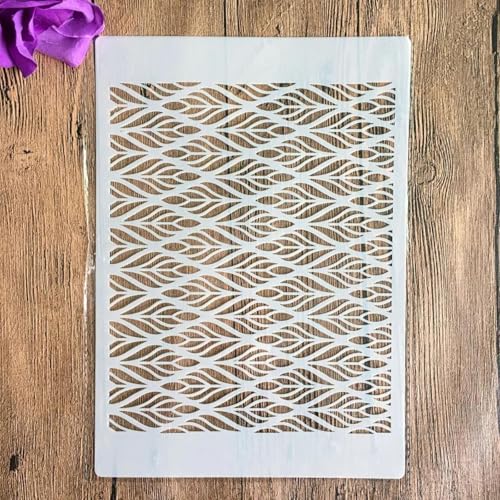 Schablonen zum Malen, A4, 29 x 21 cm, Kuchenschablone zum Malen auf Holz, Wand, Leinwand, Stoff, Stein, Schild, DIY-Kunstprojekte, Muster D von KUNGZUNMOLDS