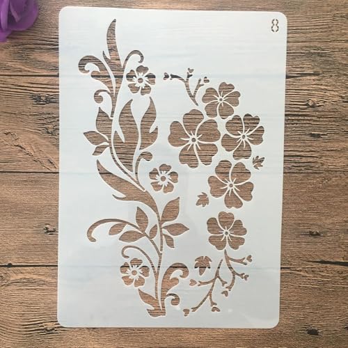 Schablonen zum Malen, A4, 29 x 21 cm, Morning Glory Schablone zum Malen auf Holz, Wand, Leinwand, Stoff, Stein, Schild, Bastelkunstprojekte von KUNGZUNMOLDS