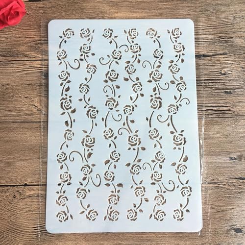 Schablonen zum Malen, A4, 29 x 21 cm, Rankenblumen-Schablone zum Malen auf Holz, Wand, Leinwand, Stoff, Stein, Schild, Bastelkunstprojekte von KUNGZUNMOLDS