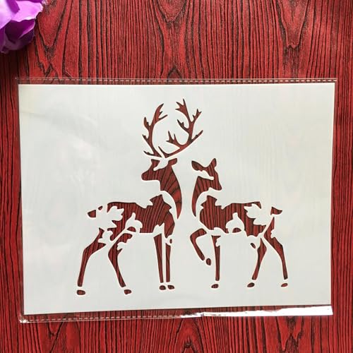 Schablonen zum Malen, A4, 29 x 21 cm, Sika-Hirsch-Schablone zum Malen auf Holz, Wand, Leinwand, Stoff, Stein, Schild, DIY Handwerk Kunstprojekte von KUNGZUNMOLDS