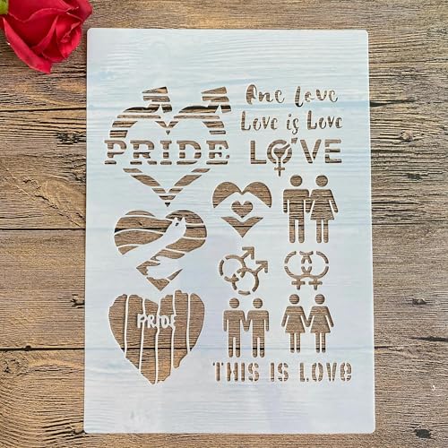 Schablonen zum Malen, A4, 29 x 21 cm, "This is Love" Schablone zum Malen auf Holz, Wand, Leinwand, Stoff, Stein, Schild, Bastelkunstprojekte von KUNGZUNMOLDS