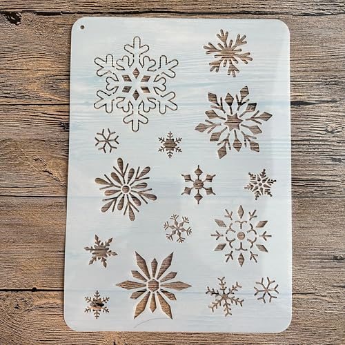 Schablonen zum Malen, A4, 29 x 21 cm, Weihnachtsschablone zum Malen auf Holz, Wand, Leinwand, Stoff, Stein, Schild, DIY-Kunstprojekte, Muster C von KUNGZUNMOLDS