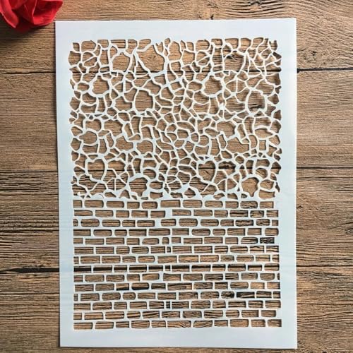 Schablonen zum Malen, A4, 29 x 21 cm, unregelmäßiges Muster, Schablone zum Malen auf Holz, Wand, Leinwand, Stoff, Stein, Schild, Bastelkunstprojekte, Muster D von KUNGZUNMOLDS