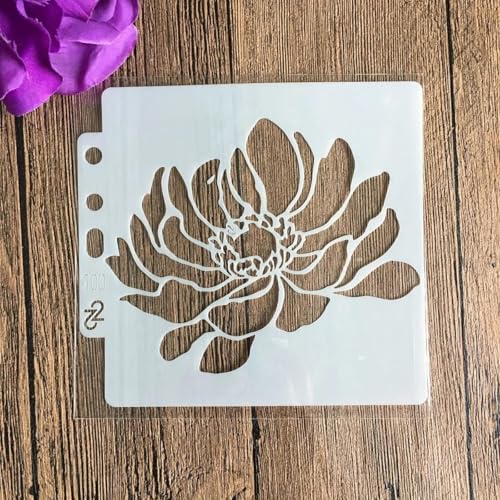 Schablonen zum Malen, Blumenschablone zum Malen auf Holz, Wand, Leinwand, Stoff, Stein, Schild, Bastelkunstprojekte, Stil 9, 13 x 13 cm von KUNGZUNMOLDS