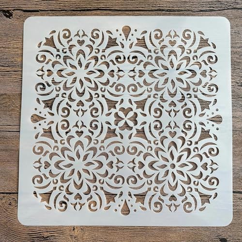 Schablonen zum Malen auf Holz, 29 x 21 cm, Blumenmuster, wiederverwendbare Schichtschablonen zum Malen, Basteln, Basteln auf Holzwand, Heimdekoration, Scrapbook, Malvorlage von KUNGZUNMOLDS