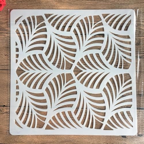 Schablonen zum Malen auf Holz, 30 x 30 cm, Blätter, wiederverwendbare Schichtschablonen zum Malen, Basteln, Basteln auf Holz, Wand, Heimdekoration, Scrapbook, Malvorlage von KUNGZUNMOLDS