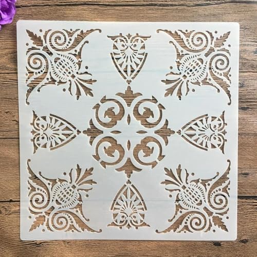 Schablonen zum Malen auf Holz, 30 x 30 cm, Mond, wiederverwendbare Schichtschablonen zum Malen, Basteln, Basteln auf Holz, Wand, Heimdekoration, Scrapbook, Malvorlage von KUNGZUNMOLDS