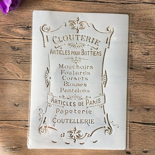 Schablonen zum Malen auf Holz, A4, 29 x 21 cm, Buchstaben, Zahlen, wiederverwendbare Schichtschablonen zum Malen, Basteln, Basteln auf Holzwand, Heimdekoration, Scrapbook, Malvorlage von KUNGZUNMOLDS