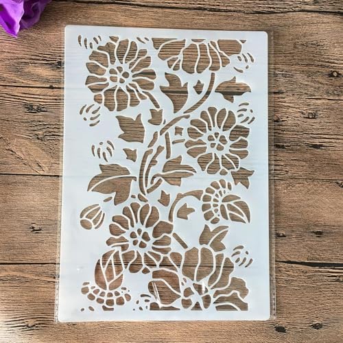 Schablonen zum Malen auf Holz, A4, 29 x 21 cm, Buchstabenkuchen, wiederverwendbare Schichtschablonen zum Malen, Basteln, Basteln auf Holzwand, Heimdekoration, Scrapbook, Malvorlage von KUNGZUNMOLDS