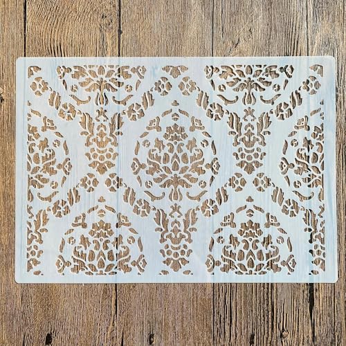 Schablonen zum Malen auf Holz, A4, 29 x 21 cm, Rose, wiederverwendbare Schichtschablonen zum Malen, Basteln, Basteln auf Holzwand, Heimdekoration, Scrapbook, Malvorlage, Muster C von KUNGZUNMOLDS