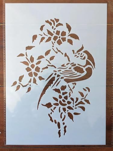 Schablonen zum Malen auf Holz, A4, 29 x 21 cm, Vogelblätter, wiederverwendbare Schichtschablonen zum Malen, Basteln, Basteln auf Holzwand, Heimdekoration, Scrapbook, Malvorlage von KUNGZUNMOLDS