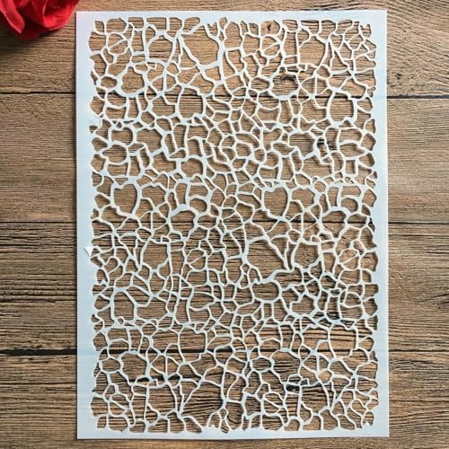 Schablonen zum Malen auf Holz, A4, 29 x 21 cm, geometrisch, unregelmäßig, wiederverwendbar, Schichtschablonen zum Malen, Basteln, Basteln, auf Holzwand, Heimdekoration, Scrapbook, Malvorlage, Stil 3 von KUNGZUNMOLDS