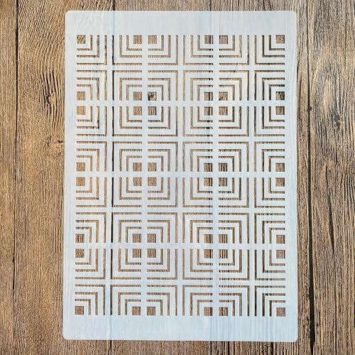 Schablonen zum Malen auf Holz, A4, 29 x 21 cm, quadratisch, wiederverwendbar, Schichtschablonen zum Malen, Basteln, auf Holzwand, Heimdekoration, Scrapbook, Malvorlage von KUNGZUNMOLDS