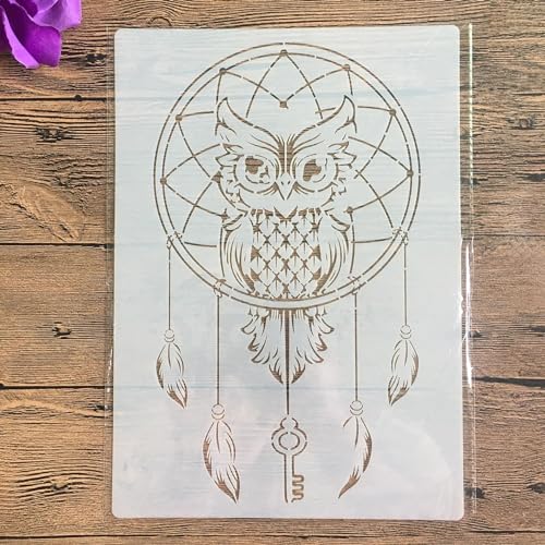 Schablonen zum Malen auf Holz, A4, 29 x 21 cm, wiederverwendbare Schablonen für Malerei, DIY, Handwerk auf Holzwand, Heimdekoration, Scrapbook, Malvorlage, Muster A von KUNGZUNMOLDS