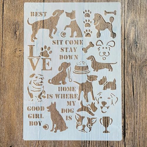 Schablonen zum Malen auf Holz, A4, 29 x 21 cm, wiederverwendbare Tier-Schablonen zum Malen, Basteln, Basteln auf Holzwand, Heimdekoration, Scrapbook, Malvorlage, Muster B von KUNGZUNMOLDS