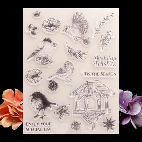 Scrapbooking- und Stempelzubehör, 15 x 21 cm, Vögel, transparent, Silikonstempel für Scrapbooking, Stempel, Gummi-Hintergrund, Fotoalbum, Kartenherstellung, Basteln Scrapbooking- und Stempelzubehör, 15 x 21 cm, Vögel, transparent, Silikonstempel für Scrapbooking, Stempel, Gummi-Hintergrund, Fotoalbum, Kartenherstellung, Basteln von KUNGZUNMOLDS