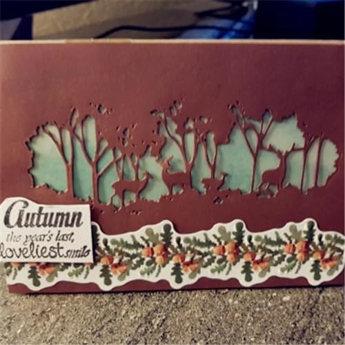 Stanzschablonen für Kartenherstellung, 12,8 x 5 cm, Wald, Hirsch, Hintergrund, Metall-Stanzformen, dekoratives Scrapbooking, Stahlhandwerk, Stanzform, Prägepapier, Karten, Schablonen Stanzschablonen für Kartenherstellung, 12,8 x 5 cm, Wald, Hirsch, Hintergrund, Metall-Stanzformen, dekoratives Scrapbooking, Stahlhandwerk, Stanzform, Prägepapier, Karten, Schablonen von KUNGZUNMOLDS