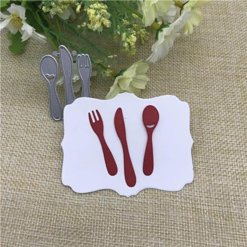 Stanzschablonen für Kartenherstellung, 4,6 x 3,1 cm, Messer und Gabel, Löffel, Metall-Stanzformen für Scrapbooking, Alben, Papierkarten, dekorativ Stanzschablonen für Kartenherstellung, 4,6 x 3,1 cm, Messer und Gabel, Löffel, Metall-Stanzformen für Scrapbooking, Alben, Papierkarten, dekorativ von KUNGZUNMOLDS