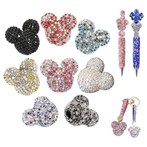 32 mm große Fokusperlen für Stifte, 8 Stück, Strass, Mausform, Diamanten, klobige Glitzerperlen für Perlenstifte, Großpackung, Schmuck, Schlüsselanhänger 32 mm große Fokusperlen für Stifte, 8 Stück, Strass, Mausform, Diamanten, klobige Glitzerperlen für Perlenstifte, Großpackung, Schmuck, Schlüsselanhänger von KUNHEHO