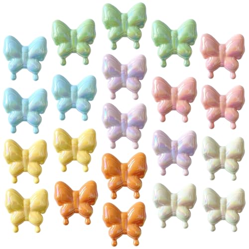 Schmetterlings-Perlen für Stifte, Acrylperlen zum Basteln, geeignet für Perlenstifte, Schmuckherstellung, glitzernde Perlen für Bastelbedarf, 21 Stück von KUNHEHO