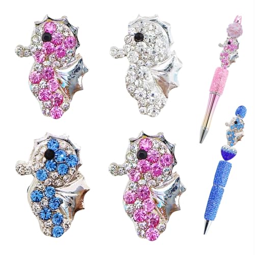 Seepferdchen-Diamantperlen für Stifte, Strasssteine, zum Basteln, passend für Perlenstifte, Schmuckherstellung, Armbänder, Ohrringe, glitzernde Perlen für Heimwerkerbedarf, 4 Stück Seepferdchen-Diamantperlen für Stifte, Strasssteine, zum Basteln, passend für Perlenstifte, Schmuckherstellung, Armbänder, Ohrringe, glitzernde Perlen für Heimwerkerbedarf, 4 Stück von KUNHEHO