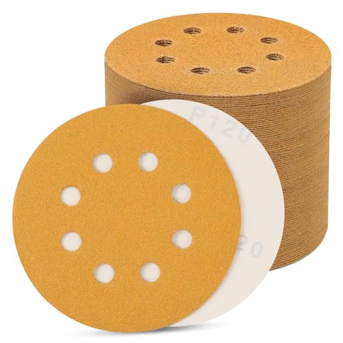 KUOGAS 100 Stück Schleifpapier 125mm Klett Profi 125 Schleifscheiben Rund 8 Loch für Exzenterschleifer(10 Stück von Körnung 60/80/100/120/150/180/220/320/400/600) von KUOGAS