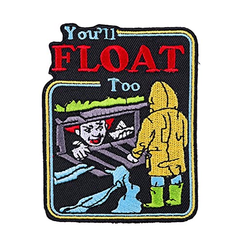 You'll Float Horror Movie Iron On Patch Halloween Embroidery Patches DIY Badge Patch Hot Melt Adhesive Sticker Striped Decal Accessories von KUPOOL
