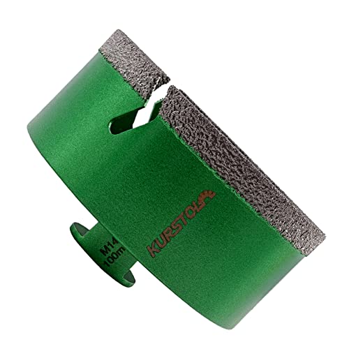 KURSTOL Diamant Bohrkronen - Fliesenbohrer 100 mm mit M14 Gewindefliesen-Lochsägen für Trockenbohren Porzellan Keramik Fliesen Granit Marmor Stein Vakuum gelötete Diamantbohrer KURSTOL Diamant Bohrkronen - Fliesenbohrer 100 mm mit M14 Gewindefliesen-Lochsägen für Trockenbohren Porzellan Keramik Fliesen Granit Marmor Stein Vakuum gelötete Diamantbohrer von KURSTOL