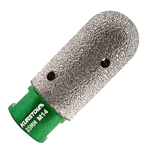 KURSTOL Diamant-Fingerfräs-Bit – Durchmesser 25mm x M14 Gewinde zur Vergrößerung der Formung von runden Abschrägungen vorhandenem Loch von Porzellan,Hartkeramik,Granit,Marmor rund KURSTOL Diamant-Fingerfräs-Bit – Durchmesser 25mm x M14 Gewinde zur Vergrößerung der Formung von runden Abschrägungen vorhandenem Loch von Porzellan,Hartkeramik,Granit,Marmor rund von KURSTOL