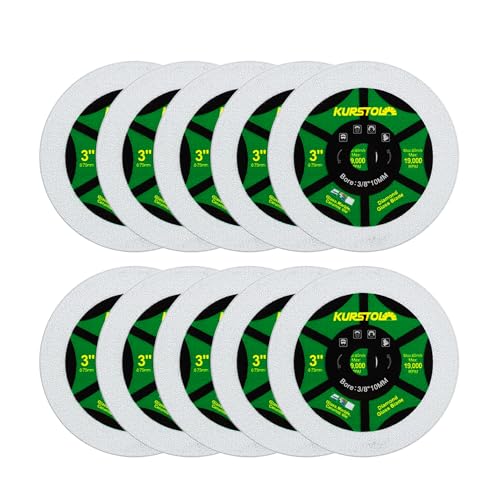 KURSTOL Diamant Glas Trennscheibe – 10 Stück 75mm Ultradünne Trennscheibe mit Bohrung 10 mm für Glas, Jade, Kristall, Weinflaschen, Keramikfliesen KURSTOL Diamant Glas Trennscheibe – 10 Stück 75mm Ultradünne Trennscheibe mit Bohrung 10 mm für Glas, Jade, Kristall, Weinflaschen, Keramikfliesen von KURSTOL