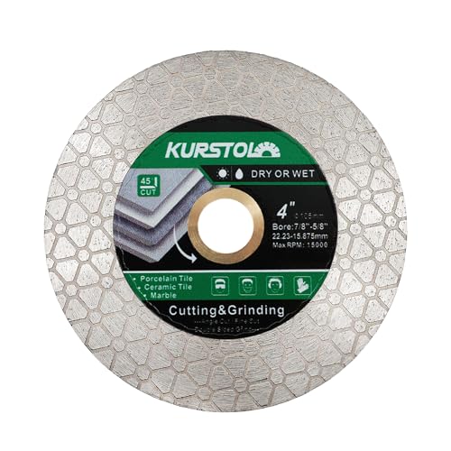 KURSTOL Diamant-Trennscheibe 105mm x 22,23mm - Diamant Fliesentrennscheibe zum Schneiden und Schleifen von Keramikfliesen, Porzellan, Granit, Marmor KURSTOL Diamant-Trennscheibe 105mm x 22,23mm - Diamant Fliesentrennscheibe zum Schneiden und Schleifen von Keramikfliesen, Porzellan, Granit, Marmor von KURSTOL