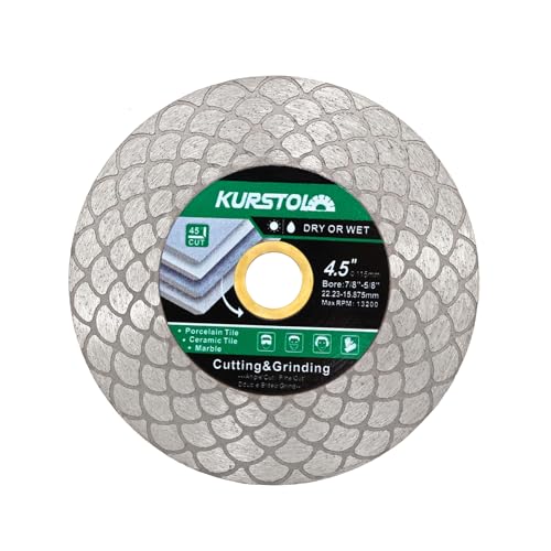 KURSTOL Diamant-Trennscheibe - 115mm Dual-Purpose Diamanttrennscheibe,Angel Grinder Blade Arbor 22-16mm for Cutting and Grinding Ceramic Tiles,Porcelain,Granite,Marble KURSTOL Diamant-Trennscheibe - 115mm Dual-Purpose Diamanttrennscheibe,Angel Grinder Blade Arbor 22-16mm for Cutting and Grinding Ceramic Tiles,Porcelain,Granite,Marble von KURSTOL