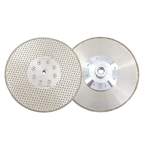 KURSTOL Diamant Trennscheibe - 2 Stück 180mm Diamanttrennscheibe,Engelsschleifer Dorn 22mm-16mm zum Schneiden und Schleifen von Keramikfliesen, Porzellan, Granit, Marmor KURSTOL Diamant Trennscheibe - 2 Stück 180mm Diamanttrennscheibe,Engelsschleifer Dorn 22mm-16mm zum Schneiden und Schleifen von Keramikfliesen, Porzellan, Granit, Marmor von KURSTOL