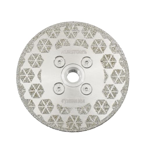 KURSTOL Diamant Trennscheibe - Diamantklinge 105mm Diamanttrennscheibe,Engelsschleifer Dorn 22mm-16mm Gewinde M14 zum Schneiden und Schleifen von Keramikfliesen, Porzellan, Granit, Marmor KURSTOL Diamant Trennscheibe - Diamantklinge 105mm Diamanttrennscheibe,Engelsschleifer Dorn 22mm-16mm Gewinde M14 zum Schneiden und Schleifen von Keramikfliesen, Porzellan, Granit, Marmor von KURSTOL