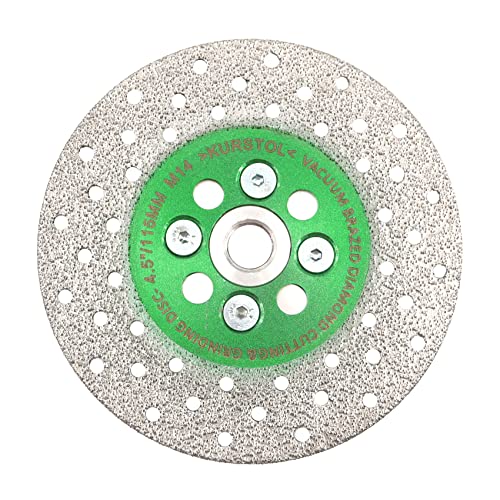 KURSTOL Diamant Trennscheibe - Diamantscheibe zum Schleifen, 115 mm x M14 Dorn, Granit-Schleifscheibe zum Abschrägen Formen von Porzellan, Steingut, Fliesen, Keramik, Granit, Beton von KURSTOL