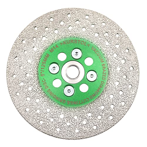 KURSTOL Diamant Trennscheibe - Premium Diamant zum Schleifen, 125 mm x M14 Dorn, Granit-Schleifscheibe zum Abschrägen Formen von Porzellan, Steingut, Fliesen, Keramik, Granit, Beton von KURSTOL