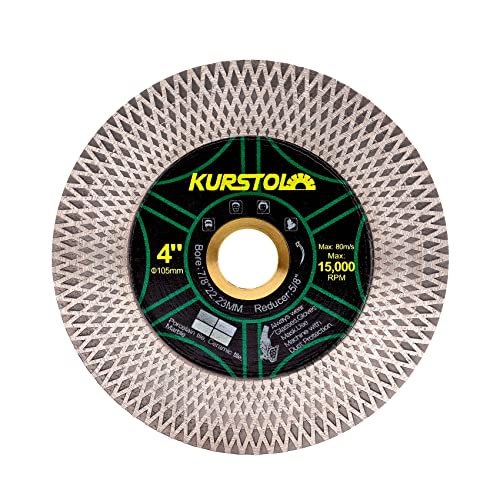 KURSTOL Diamant-Trennscheibe - Diamant Fliesentrennscheibe 105mm x 22,23 x 15,875 zum Schneiden und Schleifen von Keramikfliesen, Porzellan, Granit, Marmor von KURSTOL