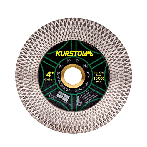 KURSTOL Diamant-Trennscheibe - 4"/105mm Dual-Purpose Diamanttrennscheibe,Angel Grinder Blade Arbor 7/8"-5/8" for Cutting and Grinding Ceramic Tiles,Porcelain,Granite,Marble von KURSTOL