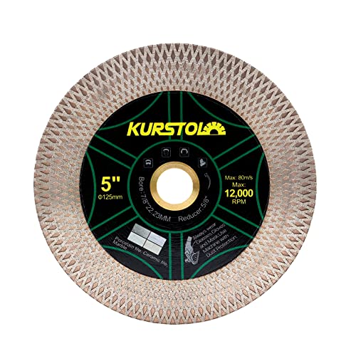 KURSTOL Diamant-Trennscheibe - 5"/125mm Dual-Purpose Diamanttrennscheibe,Angel Grinder Blade Arbor 7/8"-5/8" for Cutting and Grinding Ceramic Tiles,Porcelain,Granite,Marble von KURSTOL