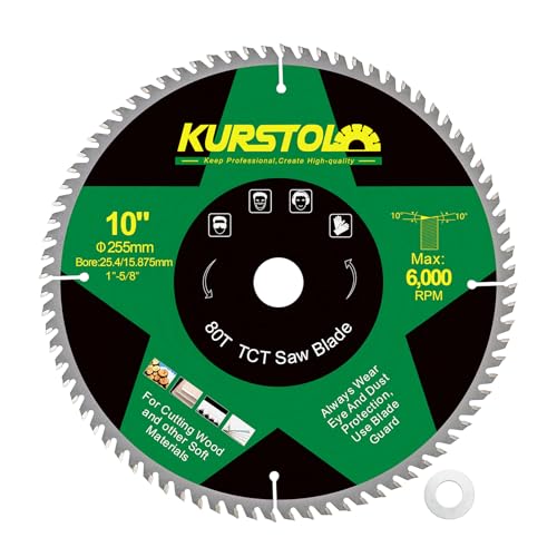 KURSTOL TCT Kreissägeblatt für Holz - 255 x 25,4mm 80T Trennscheibe für Holz, Kunststoff, Sperrholz, Spanplatten, Mehrschichtplatten KURSTOL TCT Kreissägeblatt für Holz - 255 x 25,4mm 80T Trennscheibe für Holz, Kunststoff, Sperrholz, Spanplatten, Mehrschichtplatten von KURSTOL