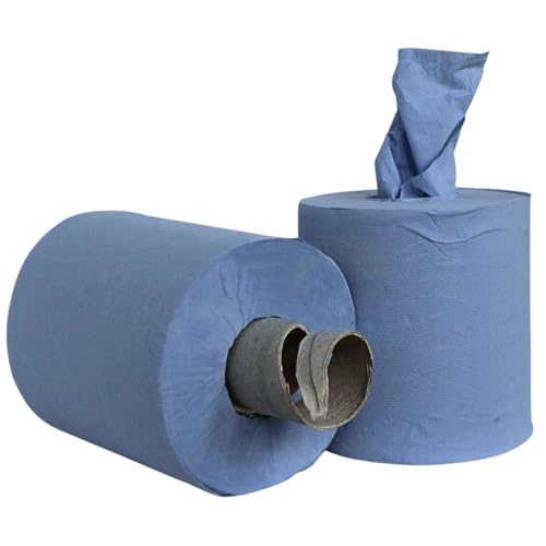 KURTT - 6 Handtuchrollen Papierhandtuchrollen Papierrollen 2-lagig - Blau 20cm breit 150m perforiert - Spender geeignet. KURTT - 6 Handtuchrollen Papierhandtuchrollen Papierrollen 2-lagig - Blau 20cm breit 150m perforiert - Spender geeignet. von KURTT