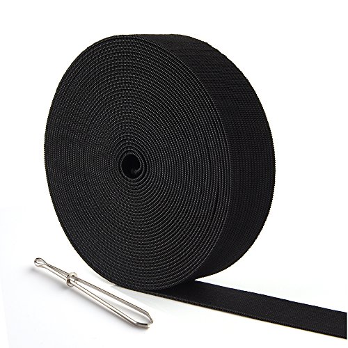 KUUQA 6 Meter langes flaches elastisches Band zum Nähen und Basteln, 25 mm breit (schwarz) von KUUQA