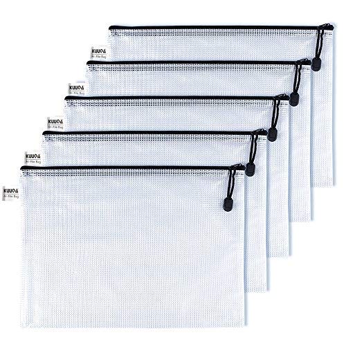 Kuuqa 5 Stück plastic dokumententasche a4 dokumenten zipper klarsichttaschen wasserfester beutel a4 zip tasche von KUUQA