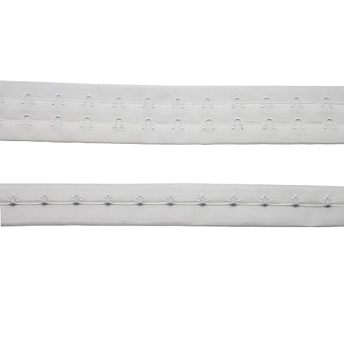 2,5 Meter Paar zweireihige Haken- und Ösenband zum Nähen, Quilten, Korsett, BH, Renaissance, Tanz, Brautkostüme (weiß, zweireihig) von KUYLENT