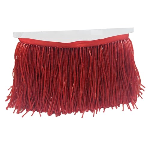 KUYLENT Fransenband mit Glasperlen, 91 cm, breit, für Kleid, Kleidung, Lampenschirm, Dekoration, DIY, Rot KUYLENT Fransenband mit Glasperlen, 91 cm, breit, für Kleid, Kleidung, Lampenschirm, Dekoration, DIY, Rot von KUYLENT