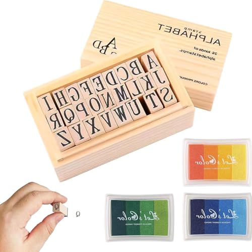 Stempel Buchstaben Set – Komplette Stempelset für Scrapbooking, Kartenherstellung und Personalisierte Stempelung, Buchstabenstempel, Zahlenstempel und Waschmaschinenfester Textilstempel von KUYOEJAR